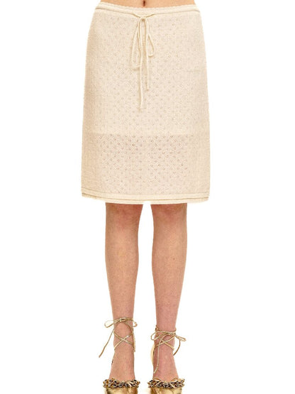 Breathable Lace Knit Top Skirt Set【s0000017442】