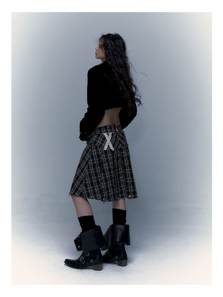 Peplum irregular pleated bustier midi skirt【s0000005970】