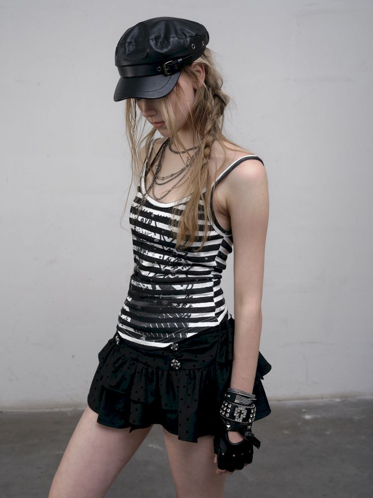 Printed Striped Camisole Tank Top【s0000012616】