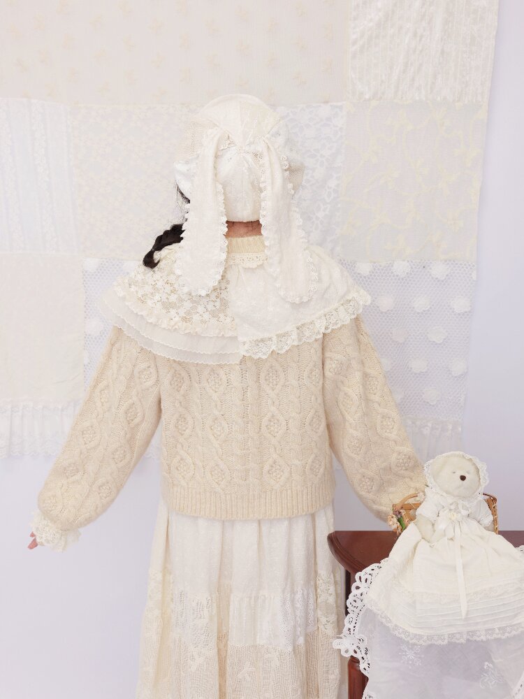 Handmade Lace Twist Knit Sweater【s0000016502】