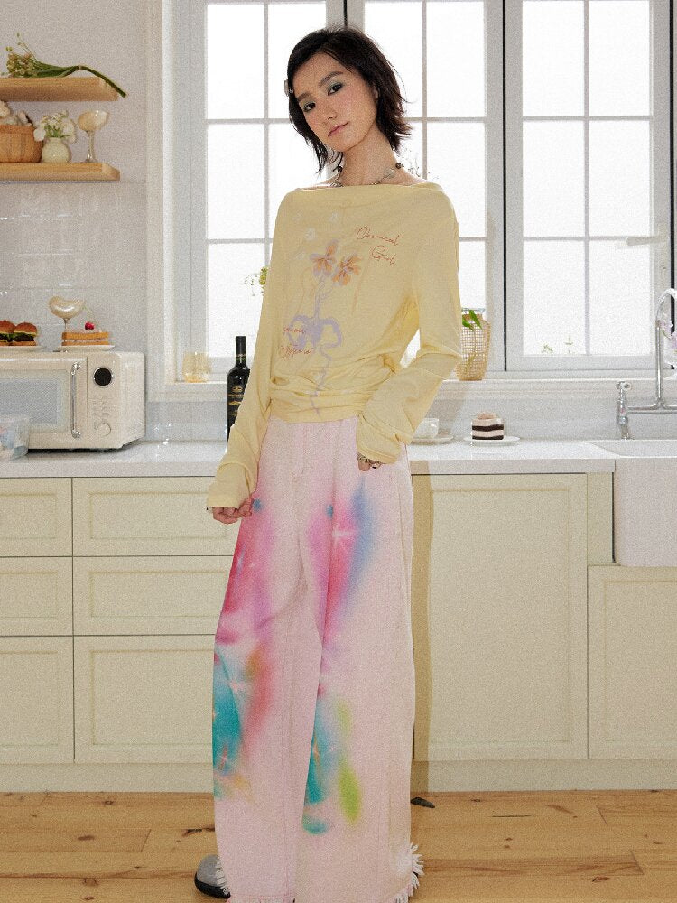 Printed Tencel Linen Loose Tee【s0000016654】