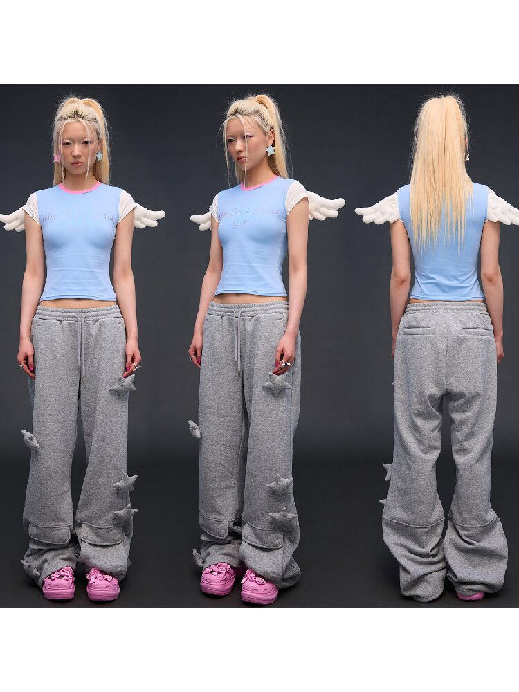 Rhinestone Angel Wing T Shirt【s0000017290】