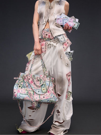 Money Print Multi Bag Crossbody Bag【s0000017842】
