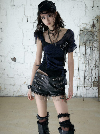 Y2k Retro Asymmetrical Strap T-Shirt【s0000017237】