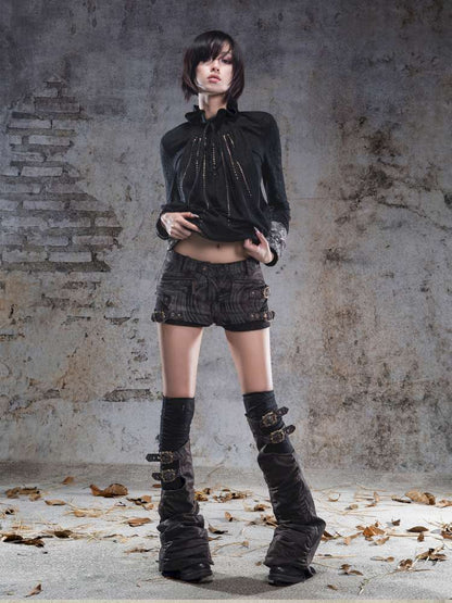 Faux Two-Piece Leggings Low-Rise Shorts【s0000014485】