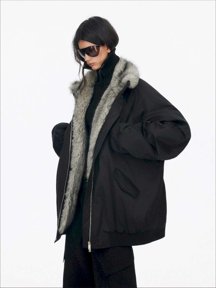 Plush Collar Warm Padded Jacket【s0000014872】