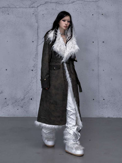 Modern Knight Fur Long Trench Coat【s0000014924】