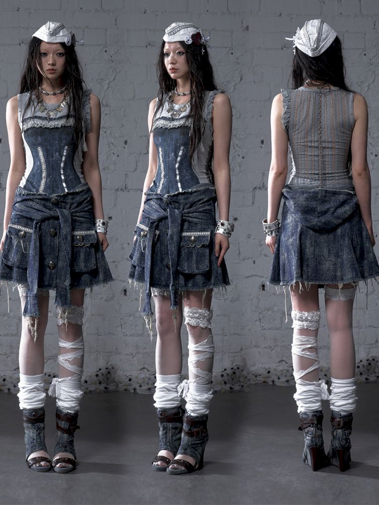 Ssleeveless fitted knit short vest【s0000012791】