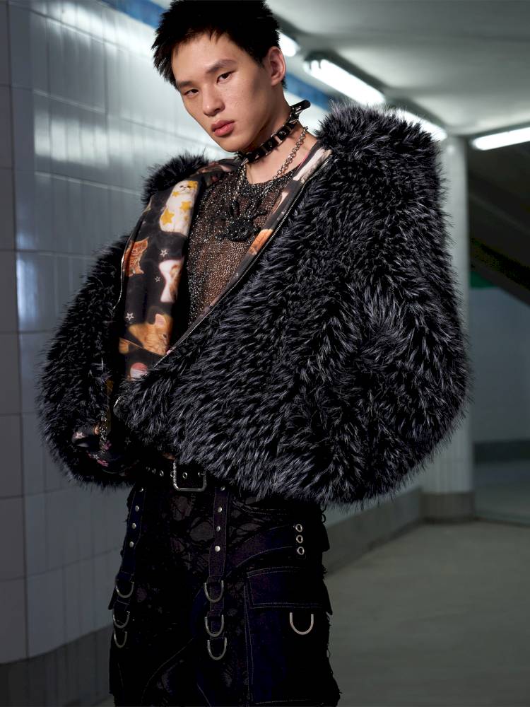 CFIERCE Reversible Jacket 猫柄リバーシブルスウェット CFIERCE Reversible Jacket 猫柄リバーシブルスウェット