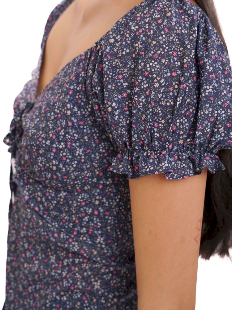 Plaid bubble sleeve top/dress【s0000013456】