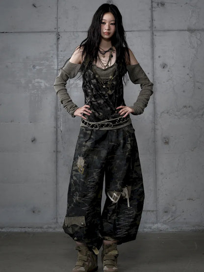 Off-Shoulder Long Sleeve Blouse【s0000014121】