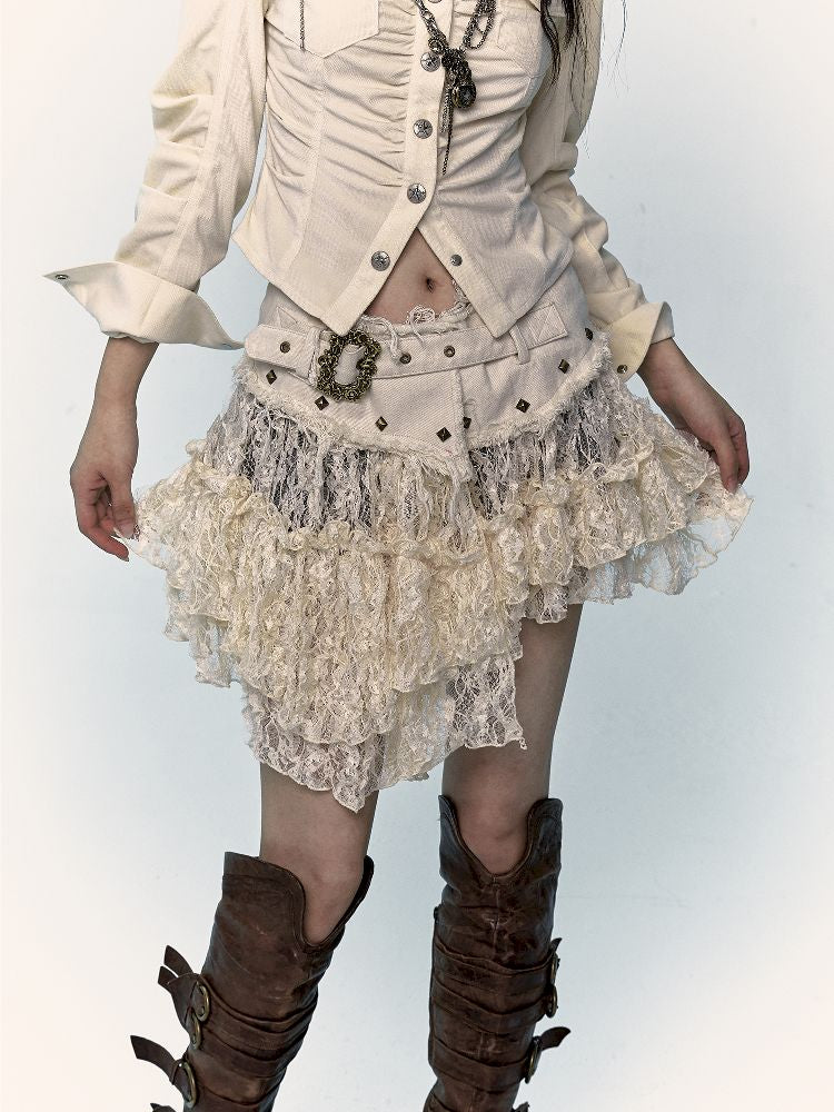 Lace Mesh Half Skirt【s0000011431】