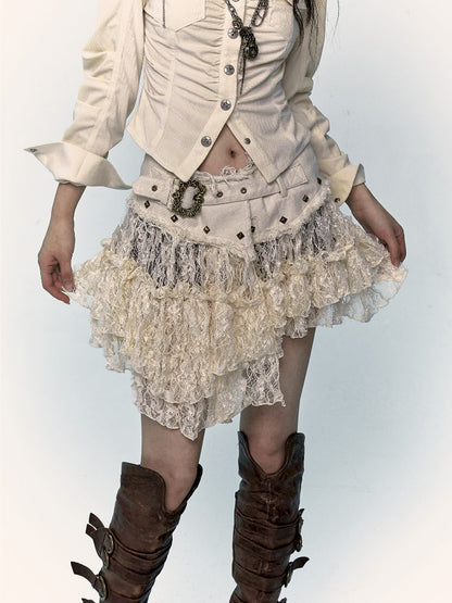 Lace Mesh Half Skirt【s0000011431】