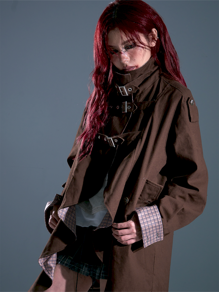 Lapel Mid-Length Silhouette Trench Coat【s0000013689】