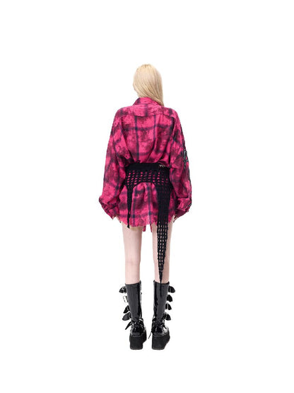 Electric Moon Riveted Plaid Shirt【s0000017724】
