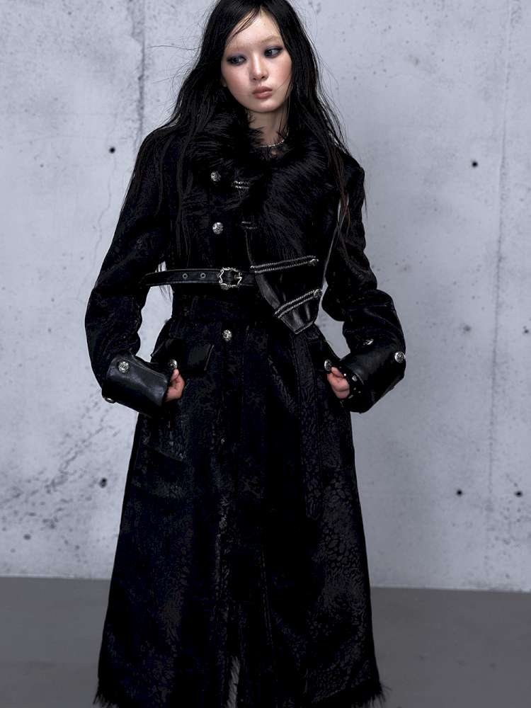 Dark Court Leopard Suede Fur Coat【s0000014925】