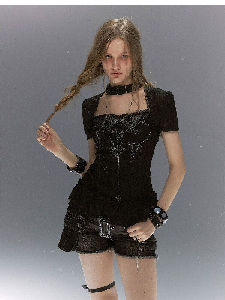 Sphenoid Witch Texture Lace Ruffled【s0000017037】