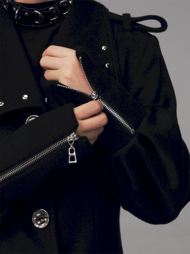 Dark A-Line Temperament Wool Coat【s0000014707】