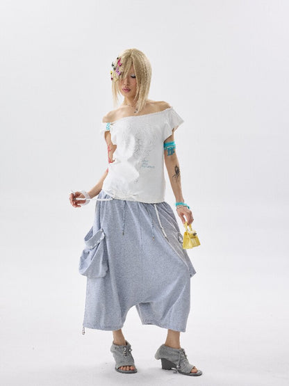 Loose Plaid Rhinestone Sports Pants【s0000017647】