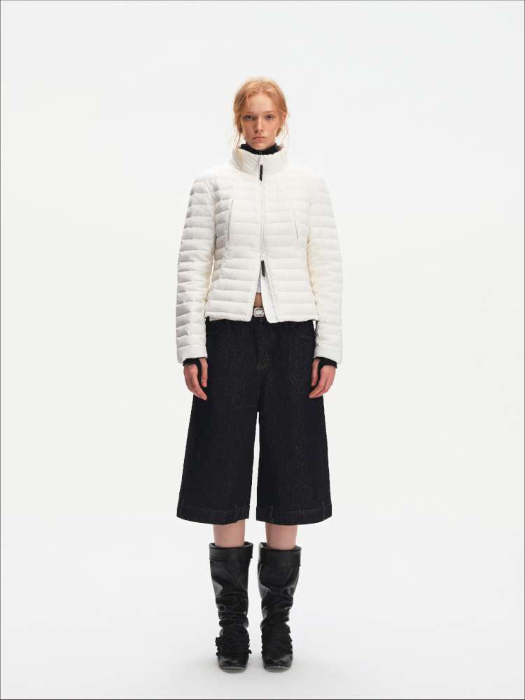 Pork Rib Hooded 90 Down Slim Jacket【s0000014879】