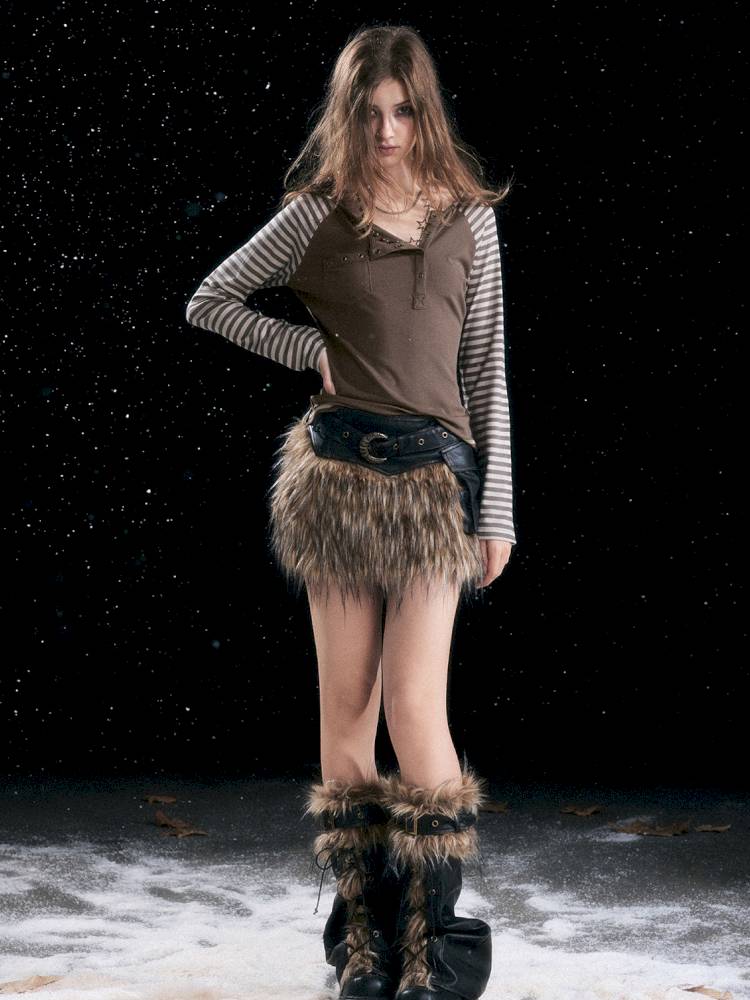 Striped Raglan Sleeve T-Shirt【s0000014430】