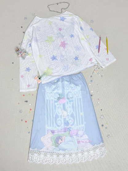 Mesh Long Sleeve Cover-Up T-Shirt【s0000017478】