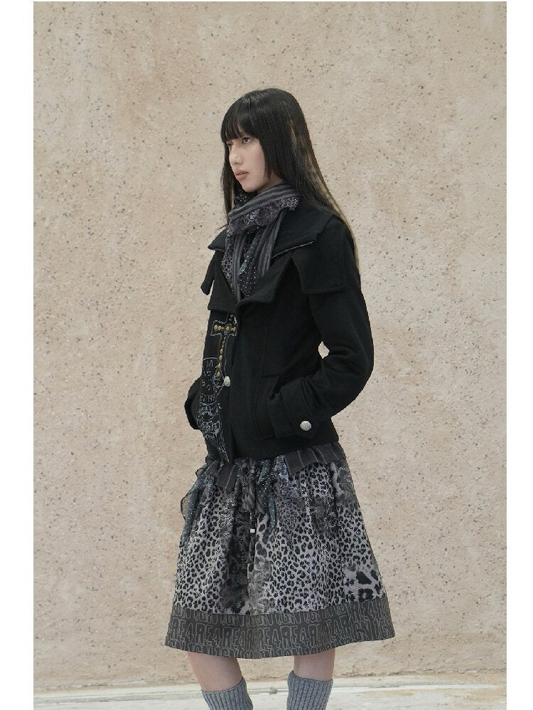 Vintage Cross Print Rivet Jacket【s0000018073】