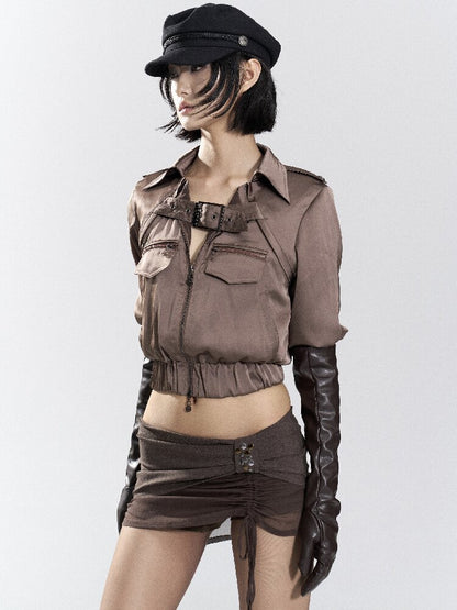 Design-Inspired Satin Jacket【s0000018482】