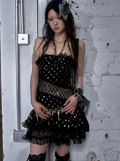 Lace Halter Neck Strapless Dress【s0000012786】