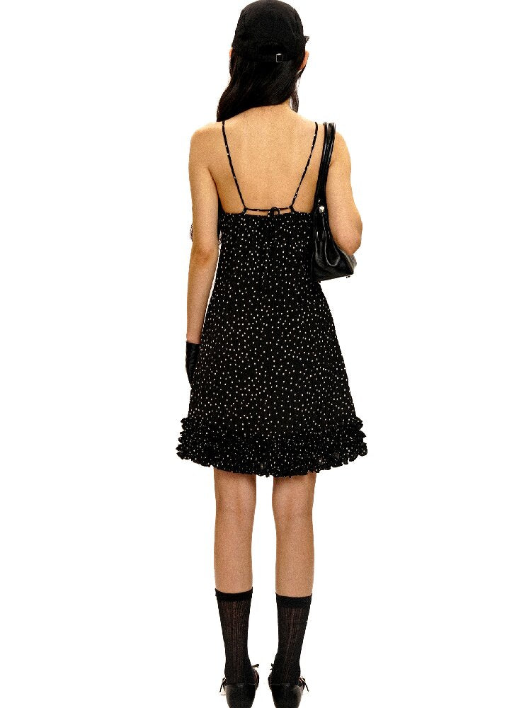 Paneled Polka Dot Lace Slip Dress【s0000016410】