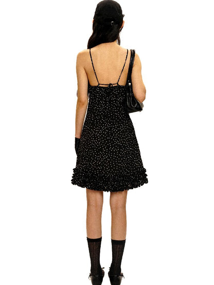 Paneled Polka Dot Lace Slip Dress【s0000016410】
