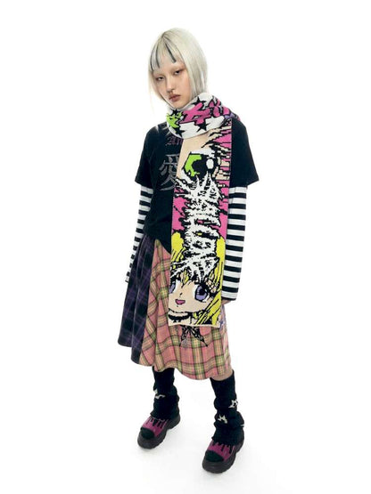 2D Anime Subculture Kpop Knitted Scarves【s0000014917】