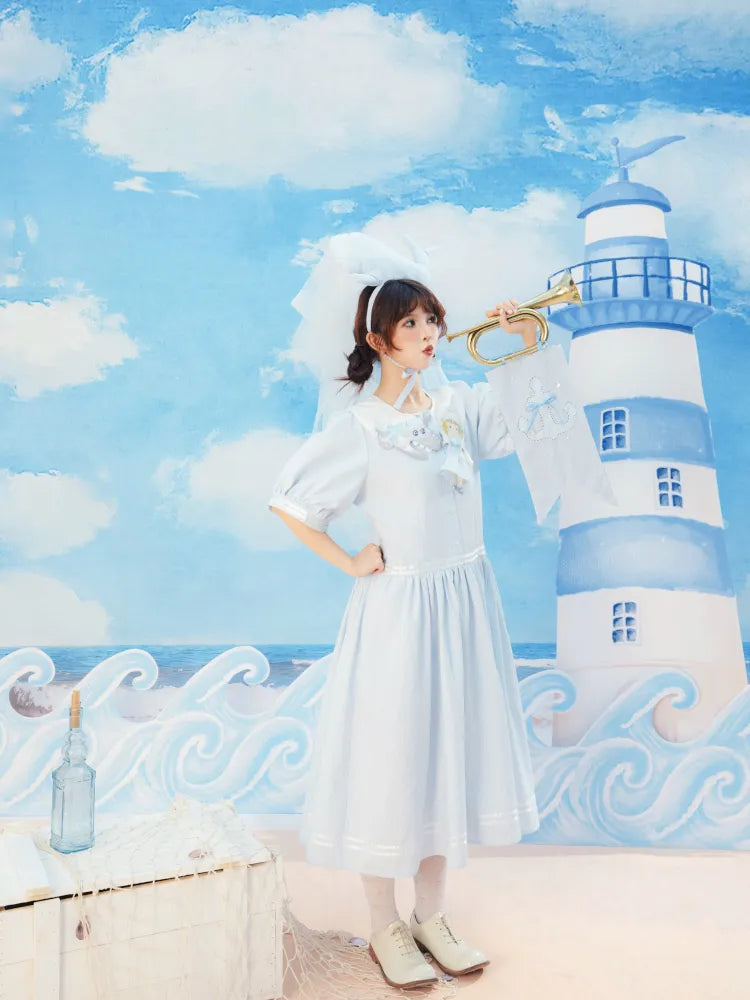 Blue and White Striped Dress【s0000014154】