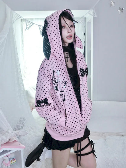 Lightweight Fleece Hoodie with Bunny Ears【s0000013970】