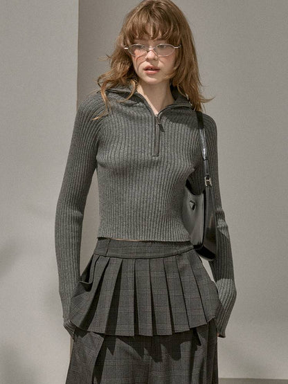 Zipper Stand Collar Base Layer Sweater【s0000014391】