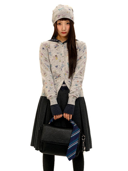 Horse Rabbit Floral Crew Cardigan【s0000016084】