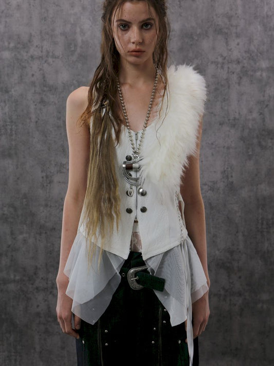Fur Collar Pirate Sleeveless Vest【s0000013909】