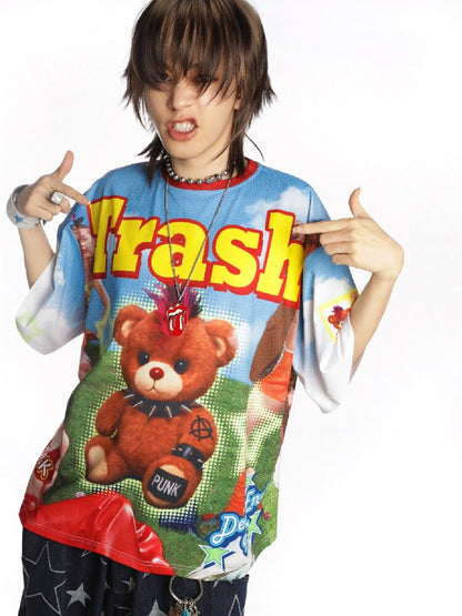 American Card Bear Print T-shirt【s0000015886】