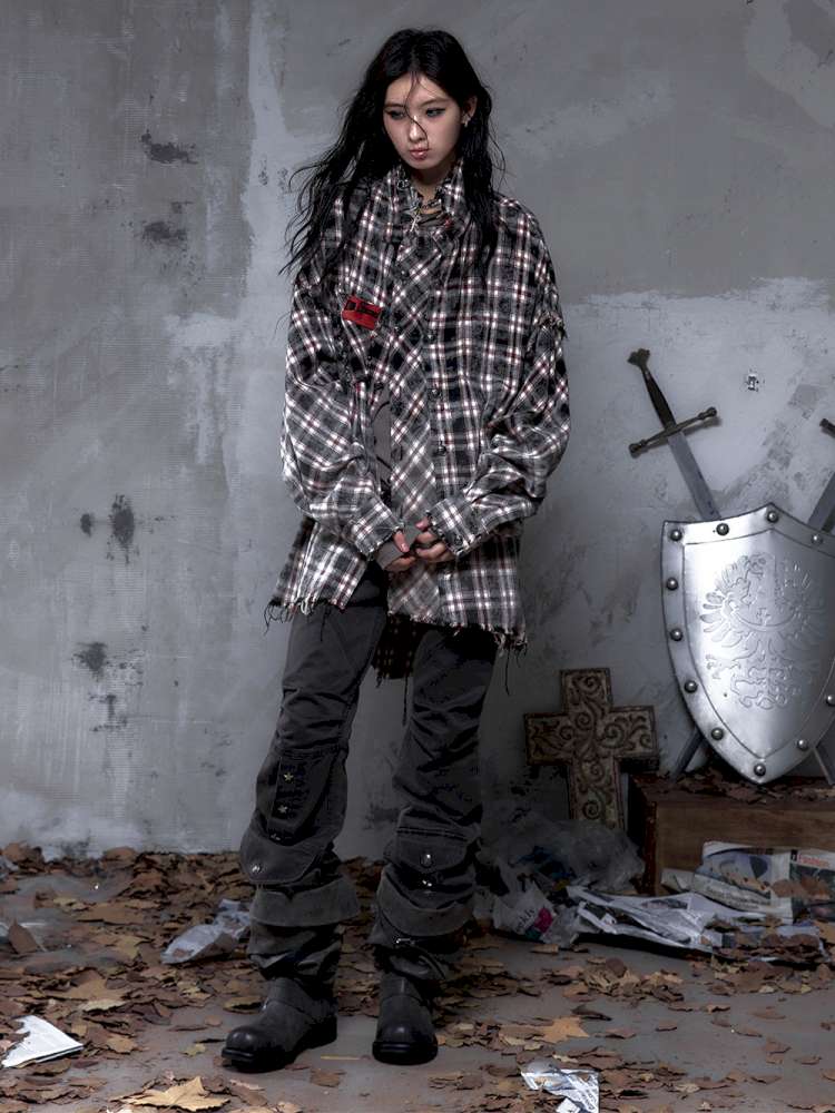 Rock Rebel Punk Check Shirt Jacket【s0000014656】