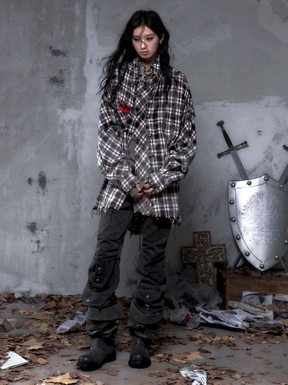 Rock Rebel Punk Check Shirt Jacket【s0000014656】