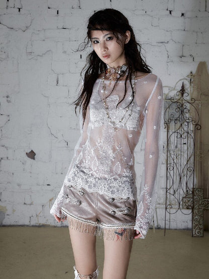 Palace Baroque Mesh Lace T-Shirt【s0000017242】