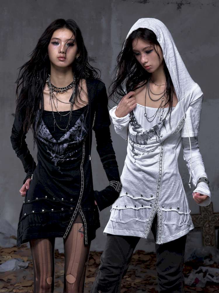 Patchwork long-sleeve layered dress【s0000014465】