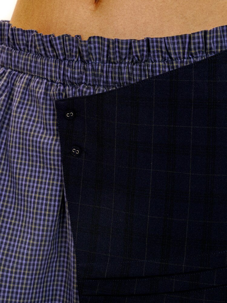Tuck Pleated Faux Two-Piece Skirt【s0000017420】