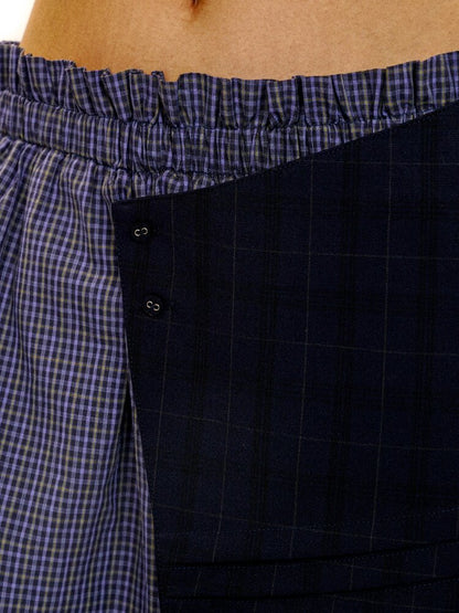 Tuck Pleated Faux Two-Piece Skirt【s0000017420】