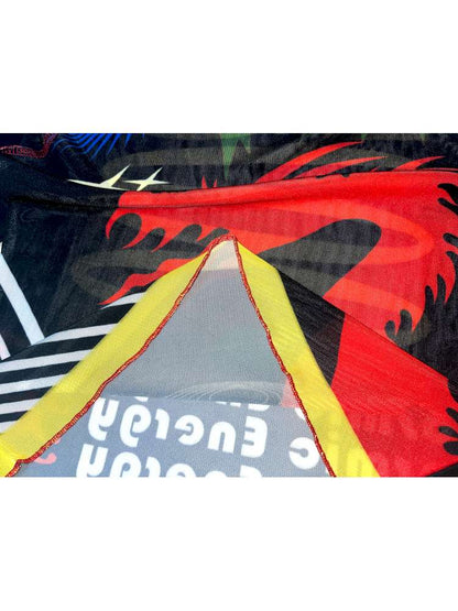 Y2K Millennium Print Long Sleeve Mesh Top【s0000014915】