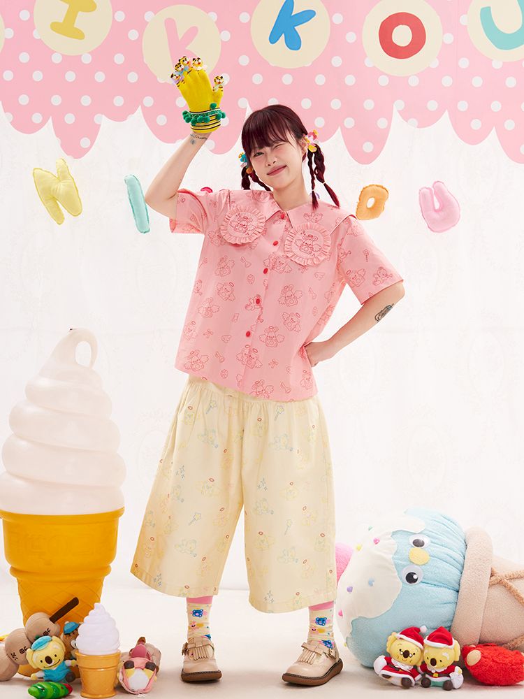 Animal Angel Bunny Collar Pink Shirt【s0000013190】