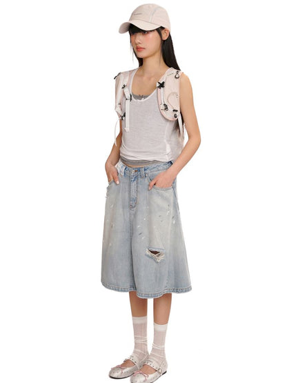 Lace bow casual lazy camisole undershirt【s0000013437】