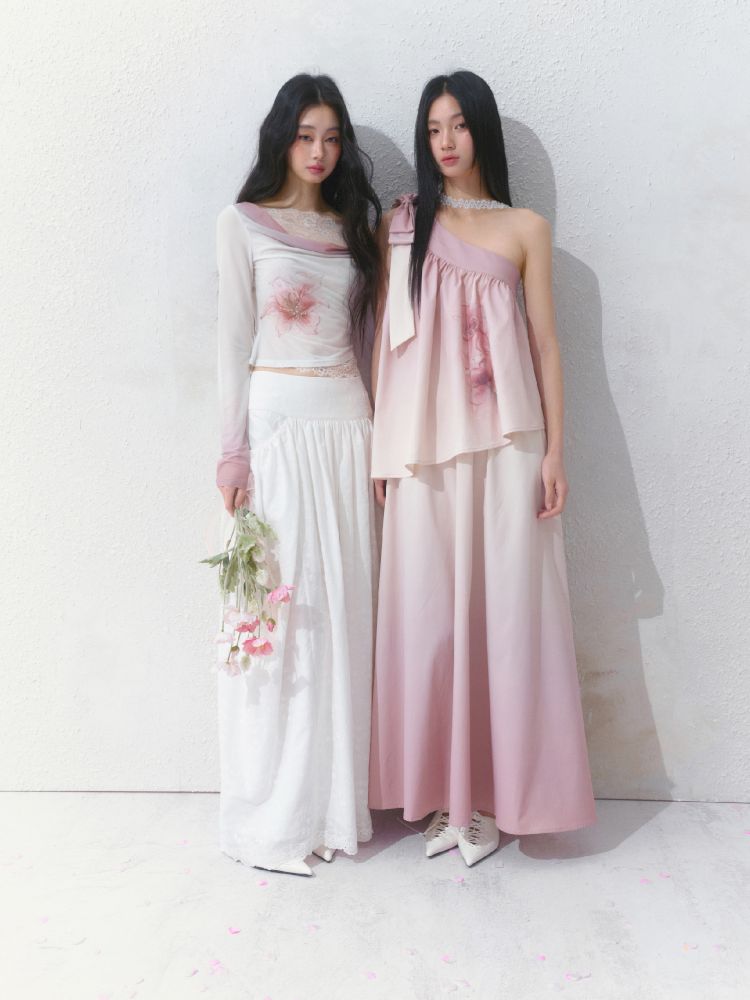 Slant Shoulder Niche Ambiance Dress【s0000012160】