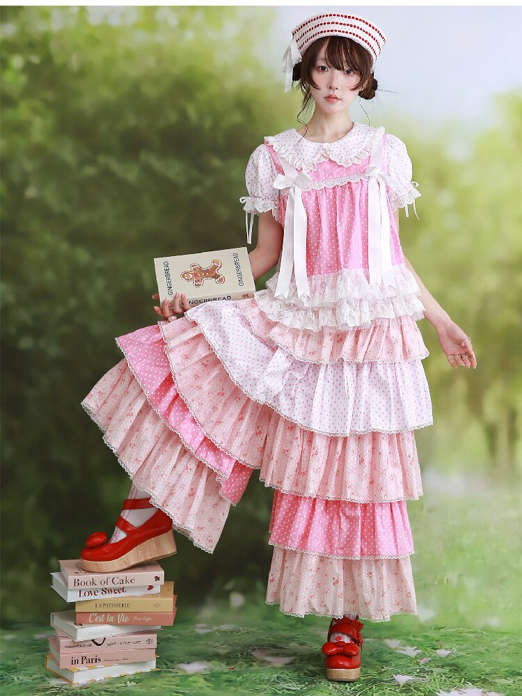 Pink Polka Dot Bow Inner Shirt【s0000016554】