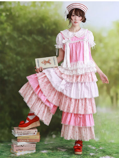 Pink Polka Dot Bow Inner Shirt【s0000016554】